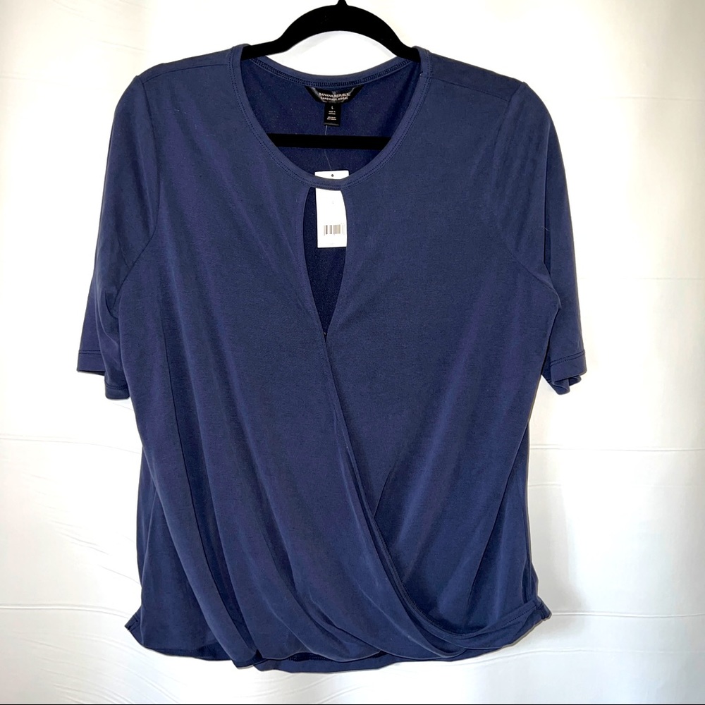 Banana Republic Navy Cross-front Top NWT